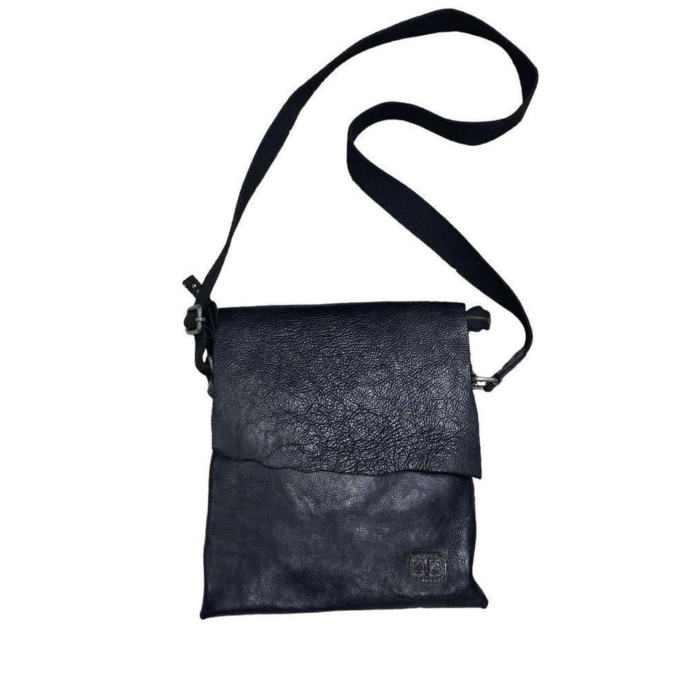Bed Stu Black Leather Crossbody Messenger Bag